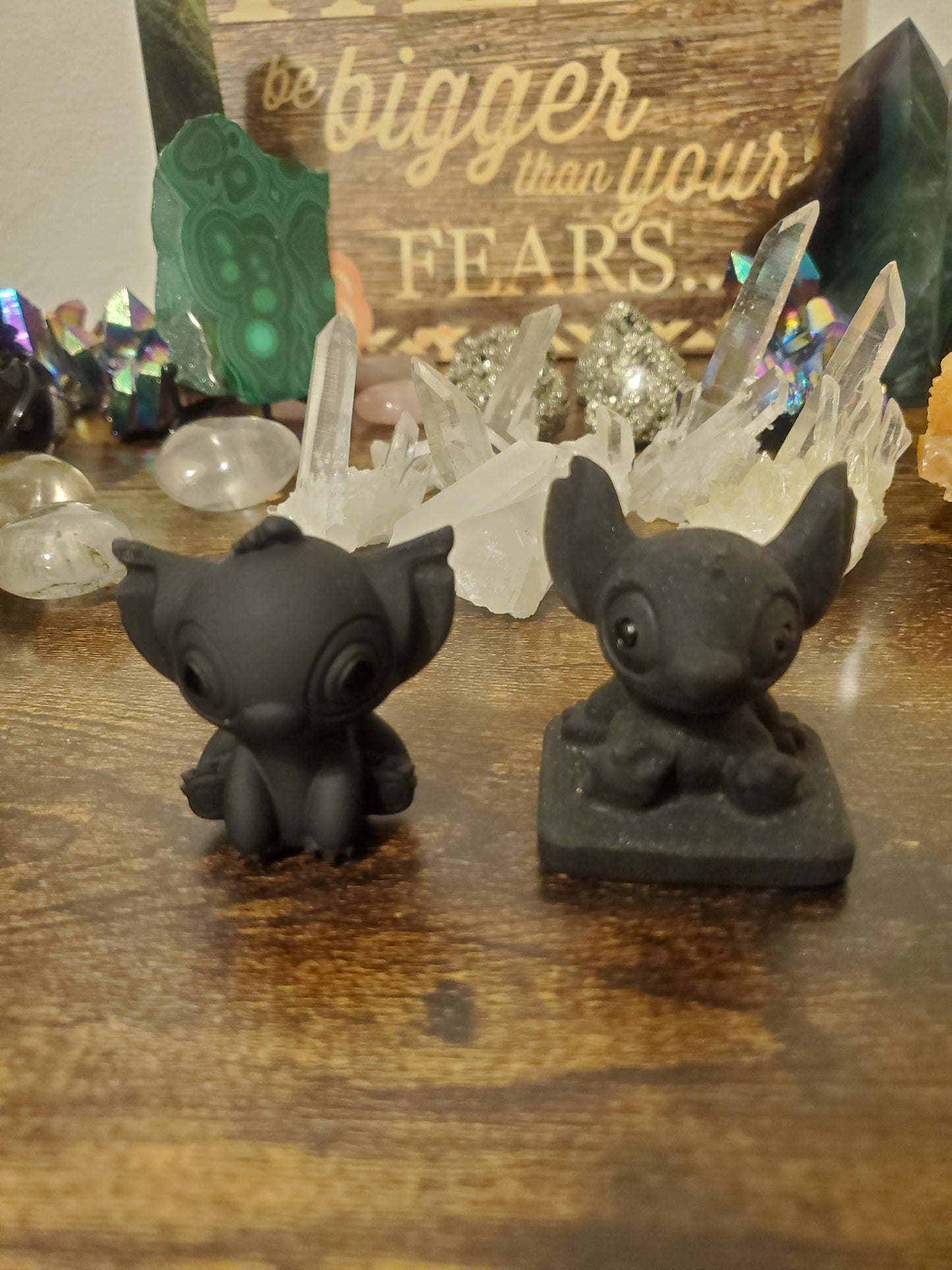 Lilo and Stitch Obsidian Crystal Stitch figurines/Disney Carvings/Obsidian Crystal - Healing Plants Miami