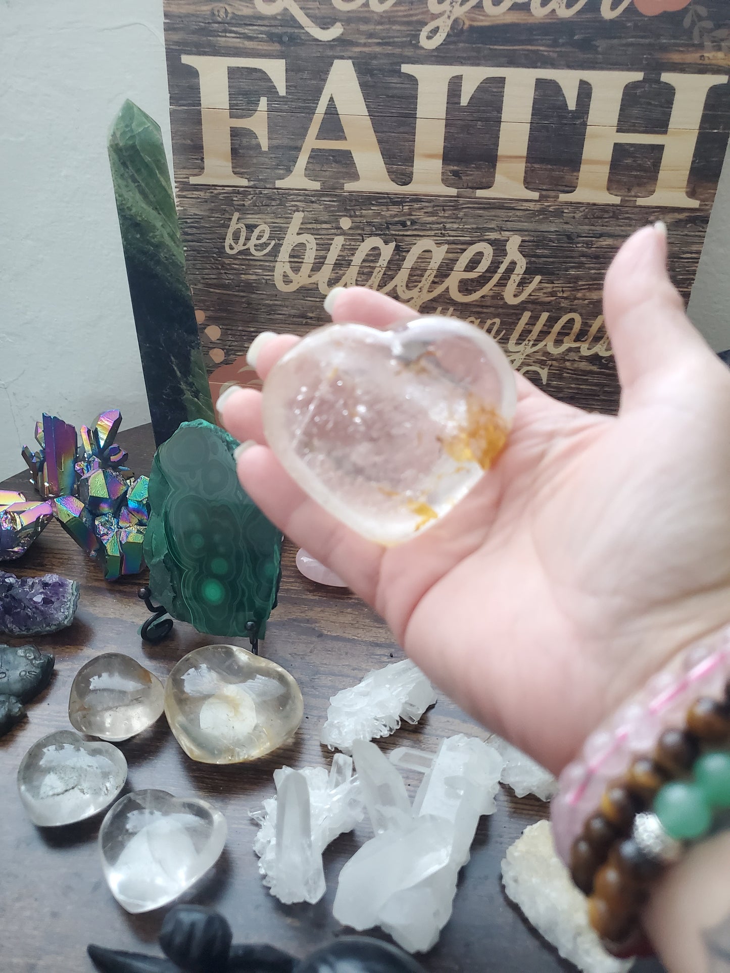 Clear Quartz Crystal Hearts/Clear Quartz Crystal - Healing Plants Miami