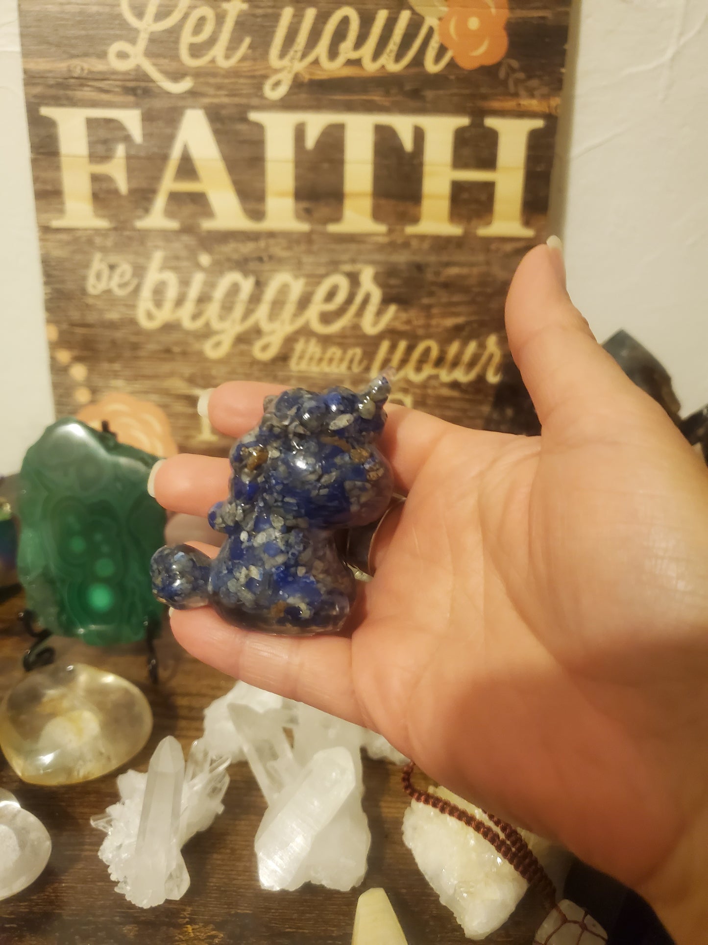Resin Unicorns Lapis Lazuli/Rose Quartz/ Amethyst/ Crystal Chips enclosed in Resin Figurines - Healing Plants Miami