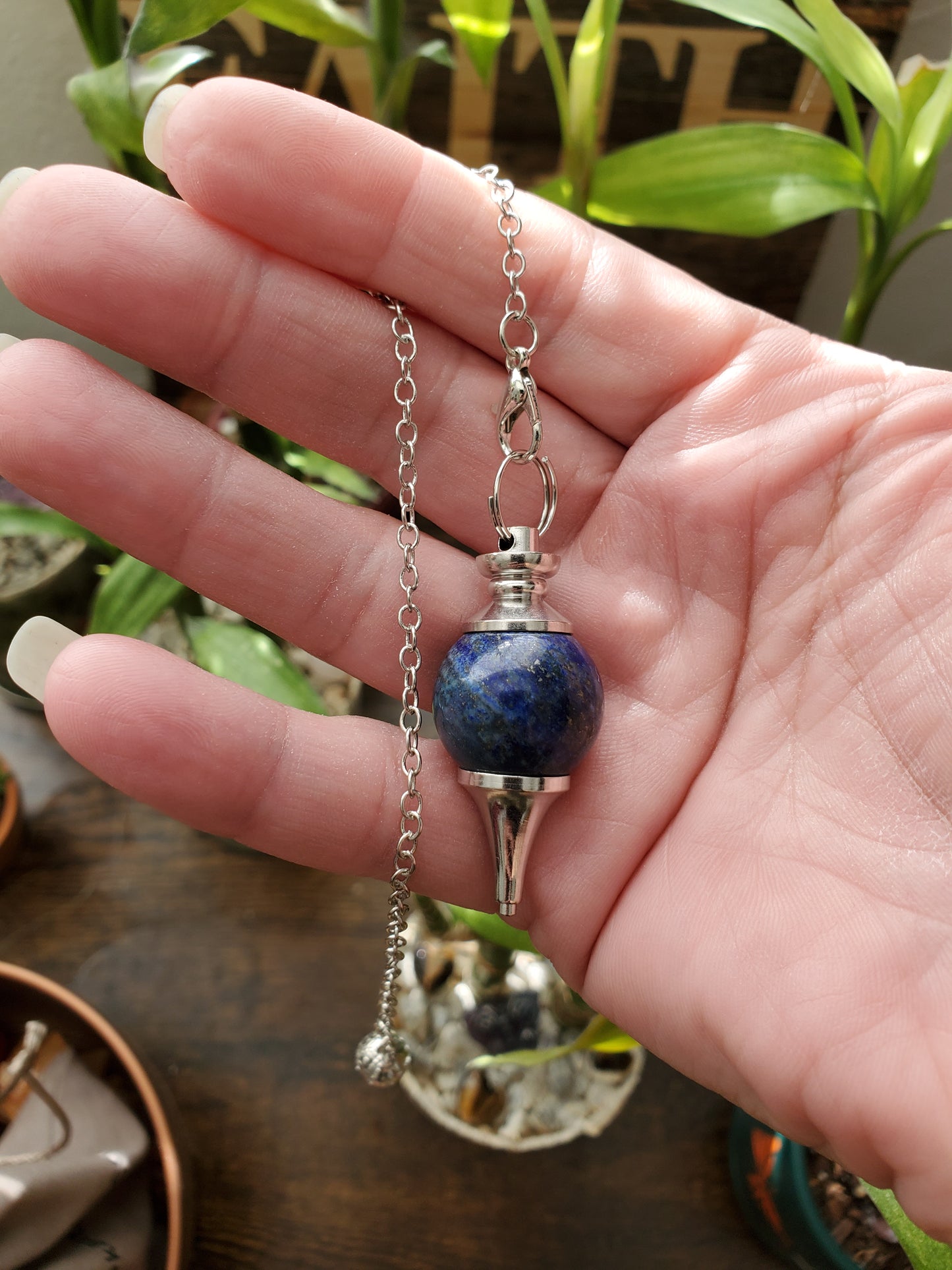 Sphere Pendulums, Obsidian,  Lapis Lazuli,  Clear quartz- Metaphysical gifts